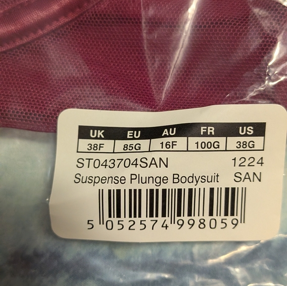 NEW Very Sexy Scantilly Curvy Kate Suspense Sheer Mesh Red Bodysuit Sz 38G Curvy - Picture 9 of 11